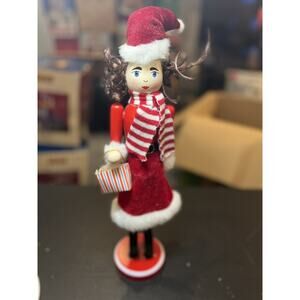 Shopping Girl Wood Nutcracker. 10" Christmas Décor &Great gift shopaholic